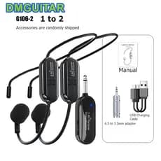 G106 2.4G Head-Mounted Microfone De Lapela Sem Fio Fone De Ouvido Para Alto-Falante Amplificador De Voz Professor Ensino