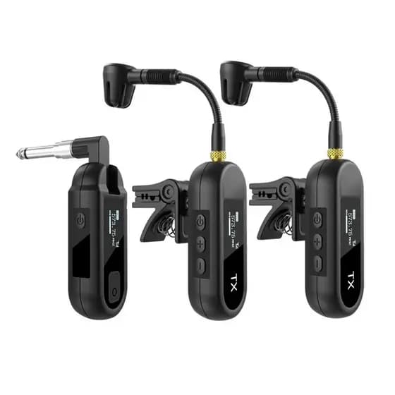 Sistema De Microfone De Saxofone Sem Fio UHF Com Clipe Para Instrumento Musical Recarregável 6.35/3.5 Mm