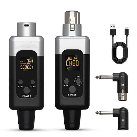 Sistema De Microfone Sem Fio Para Condensador Dinâmico 0/48V Receptor Transmissor Misturador De Instrumento