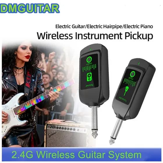 K05 2.4G Sistema De Guitarra Eletrônica Sem Fio Receptor Transmissor De Áudio Para Captador De Instrumento De Baixo Mist