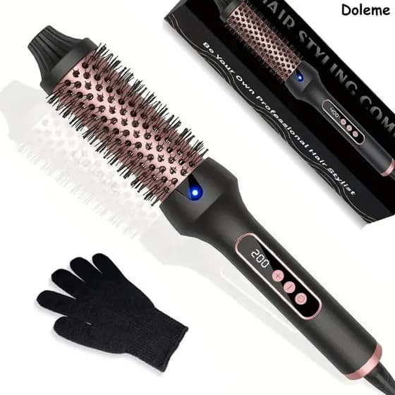 Escova Alisadora e Modelador de Cachos 3 em 1 Térmica 38mm com Íons 120–200°C