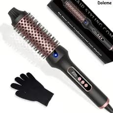 Escova Alisadora e Modelador de Cachos 3 em 1 Térmica 38mm com Íons 120–200°C