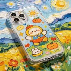 Capa de Celular cartum Linda Caso de telefone mulher capinha capinha iphone Pintura para iPhone XR até 17 Pro Max