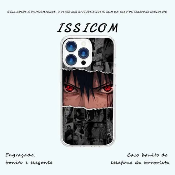 Capinha Magnética Magsafe Naruto Estampa Anime Personalizada capinha iphone Pintura para iPhone XR até 17 Pro Max