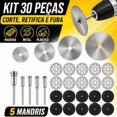Kit 30 Pçs Disco Serra Circular Madeira Aço - Para Retífica Furadeira Parafusadeira Acessórios Mini Serra Profissionais