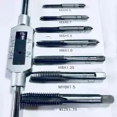 Jogo de Macho e Vira-Macho 8 Peças M3 a M12 - Kit Completo p/ Abrir Roscas Resistente
