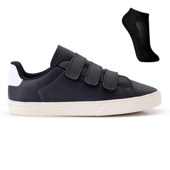 Sapatênis Casual Masculino Ideal para Uso Diário, Festas, Ultra Confortável + Meia de Cano Curto