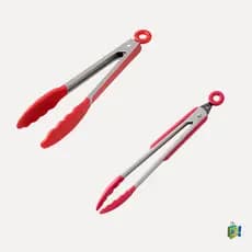 Pegador de Massas Saladas Carnes Cherry Silicone Aço Inox 32cm Versátil Antiaderente com Trava Resistente ao Calor