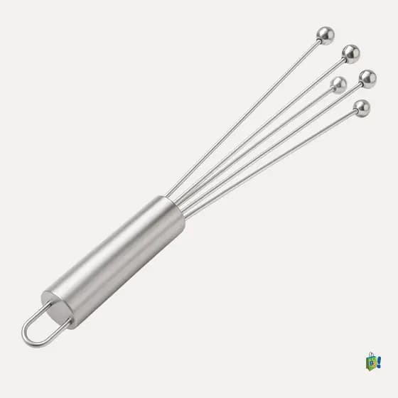 Batedor Fouet Inox 30cm com Esferas Antiferrugem Resistente e Durável para Confeitaria Cozinha Profissional e Doméstica