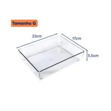Kit 3 Organizadores de Geladeira Frutas Multiuso 17x23cm Resistentes Ideal Para Geladeira Cozinha Armário Quarto