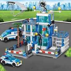 1256pcs Conjunto De Blocos De Construção Delegacia De Polícia Cidade SWAT Veículo Militar Brinquedo Educativo
