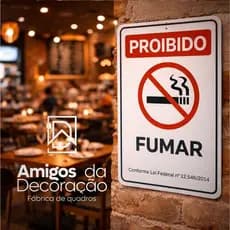 Placa Sinalização Proibido Fumar 30x20 Aviso Não Fume Ambiente Interno Empresa Condomínio Segurança Comércio Escritório