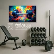 Quadro Decorativo Academia Fitness Musculação Motivacional Força Foco Parede Gym Treino Decoração MDF Alta Qualidade