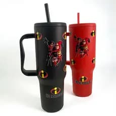 Copo com Canudo Os Incriveis 1200ml Em Policarbonato Personalizado + Brinde Envio Rápido