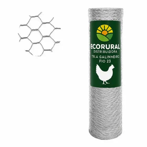 Tela Galinheiro Fio 23 1,00x15m Galvanizada Uso Rural e Urbano - NOVIDADE