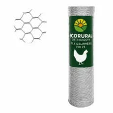 Tela Galinheiro Fio 23 1,00x15m Galvanizada Uso Rural e Urbano - NOVIDADE