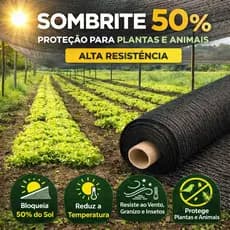 Tela Sombrite 50% 4x10m 100% Virgem Proteção UV Alta Resistência Plantas Horta Jardim