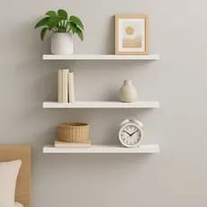 Kit 3 Prateleiras 30cm MDF Luxo Nichos Sala Cozinha Quarto Banheiro Com Kit De Instalação