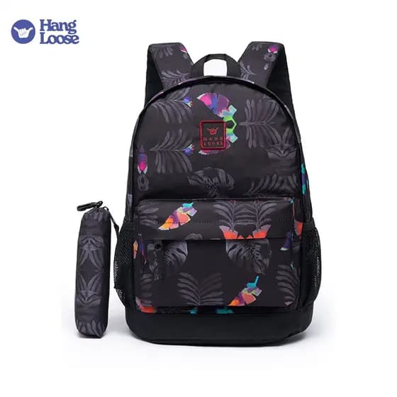 Hang Loose 2 em 1 mochila grande mochila masculina reforçada  Kit Mochila Estojo