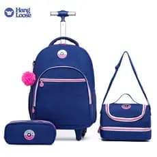 Hang Loose 3 em 1 kit Mochila grande mochila de rodinha menina  menino 32L