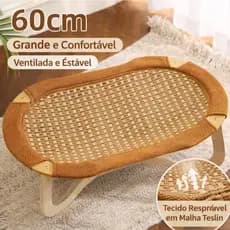 Cama Elevada para Gatos ou Cachorros – Fibra Trançada Respirável e Suspensa