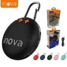 Inova Caixa de Som Bluetooth Portátil Clip 5 com Alça, FM, USB, TWS, 5W - Ideal para Praia, Festas ou Viagens
