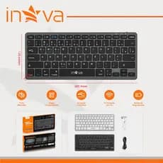 INOVA Teclado Bluetooth Sem Fio | Ultra-Slim Design, Compatível com Bluetooth,Design ultrassilencioso