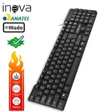 INOVA Teclado De Escritório Usb Padrão ABNT2 Brasileiro Super Macio Notebook Pc Computador