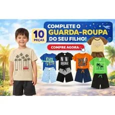 5 Conjuntos Peças Infantil Kit MENINO Roupas Calor Premium Algodão Verão Confortável Masculino