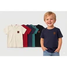 Kit 5 Camisetas Infantil MENINO Básicas em Algodão Peças Conforto e Versatilidade no Dia a Dia Lisas Coloridas