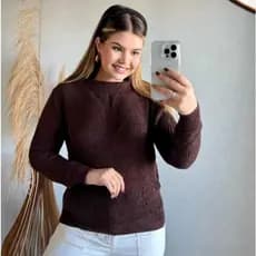 Blusa De Frio Feminina Cacharrel Básica Canelada Blusa Feminina Estilosa Roupa Inverno Elegante