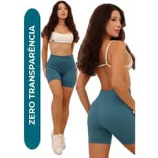 Short Academia Feminino Canelado Poliamida Fitness Zero Transparência Cintura Alta Tecido Grosso Treino Modelador Shorts