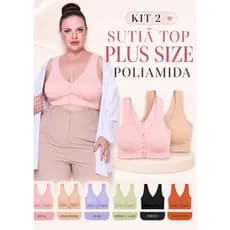 Kit 2 Sutiã Plus Size Bojo Embutido Top Regata Cropped Não Marca EXG Reforçado 48 ao 52 Sortidos