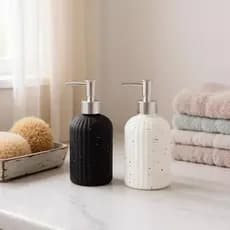 Porta Sabonete Líquido de Vidro 400ml Elegante Banheiro Cozinha Lavabo-Clink