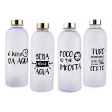 Garrafa / garrafinha de água de plástico com frase motivacional  - 900ml de agua com alça e tampa de plastico