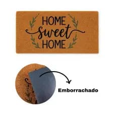 TAPETE CAPACHO SWEET HOME BORRACHA E FIBRA DE COCO 33 cm X 60 cm