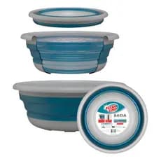 Bacia Dobrável 8L 💧 Retrátil Multiuso Verde Esmeralda Flash Limp Original Flexível Doméstica