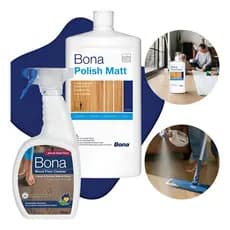 Bona Care Clean + Bona Fosco Restaurador Pisos De Madeira 1l