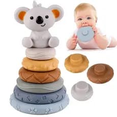 Brinquedo Mordedo para bebês torre de desenvolvimento Montessori