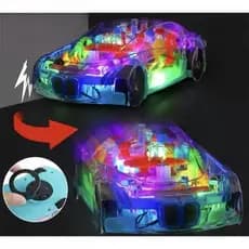 Novo carrinho de brinquedo transparente com luz e som