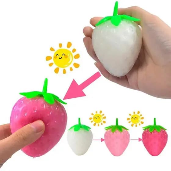 Bolas De Estresse De Morango Simuladas Que Mudam De Cor , Brinquedos Sensoriais De Autismo , Alívio E Ansiedade De Inqui