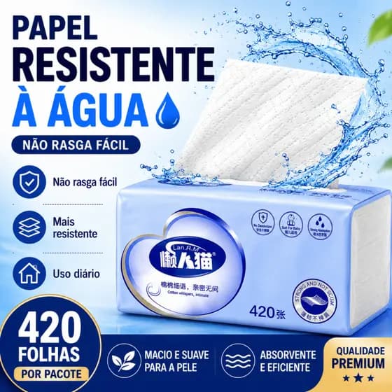 Lenços Papel Feito Madeira Natural 420 Folhas 5 Camadas Durável E Macio Resistente Molhado