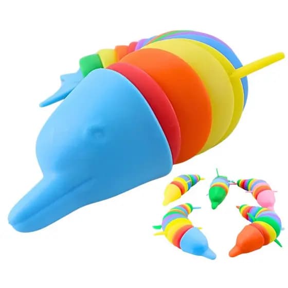 Brinquedo Golfinho ou Jacaré Anti-stress Flexível Sensorial Articulado