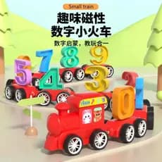 Conjunto Trem Magnético Infantil Blocos de Construção Aprendizagem Brinquedo Educativo de Contagem
