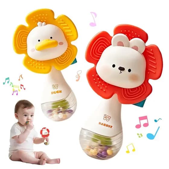 Chocalhos para Bebês Brinquedos de Dentição 3-6 Meses, Brinquedos para Bebês de 0-6 Meses Brinquedo Senso