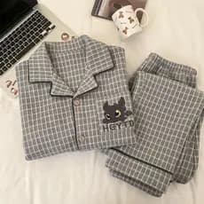 10-20 graus dupla face alemão veludo pijamas temporada masculina engrossado pode usar fora Homewear terno inverno