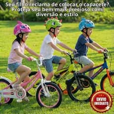 Capacete Ciclismo Infantil GTA 3D Bichinhos Tubarão Dinossauro Bike Skate