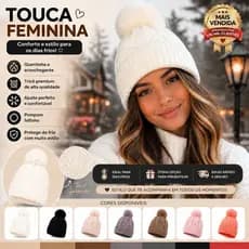 Touca Feminina Inverno Estilosa Com Pompom Forrada Moda Casual