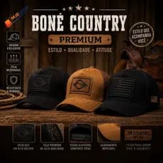 Boné Country Masculino e Feminino Estilo Texas Premium BR Country Wear Ajustável - Unissex