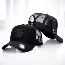 Boné São Bento Preto Trucker Americano Tela Estilo Ajustável Proteção e Fé